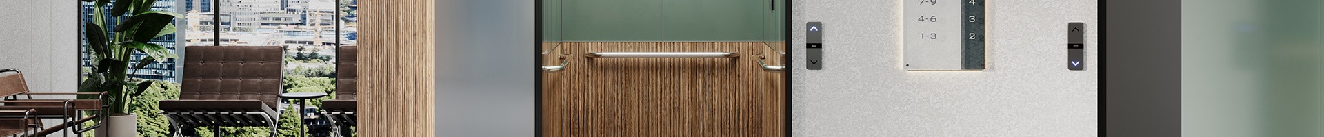 Texture and natural colours become the unexpected choice for a lift’s interiors 