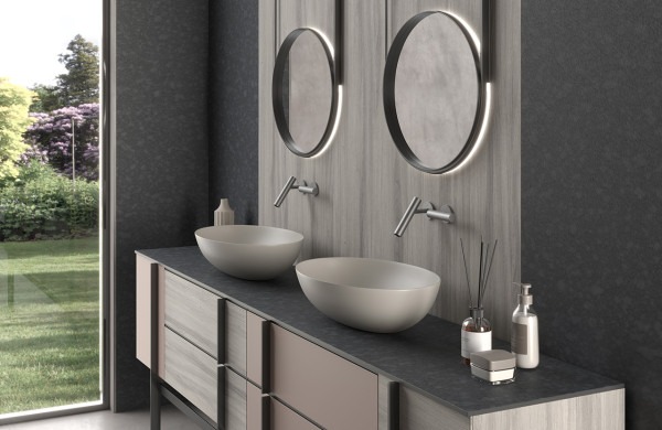 Bathroom surfaces: 3483 Kur, 4631 Tages, 0275 Rosa Bourbon Bloom core